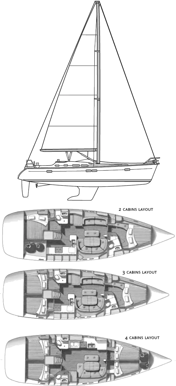 Drawing of Beneteau Oceanis 473