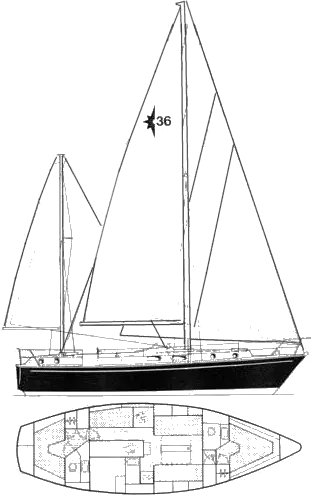 Drawing of Westerly Conway 36