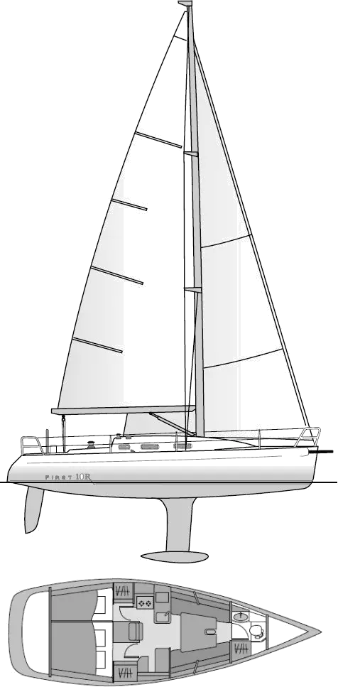 Drawing of Beneteau First 10R