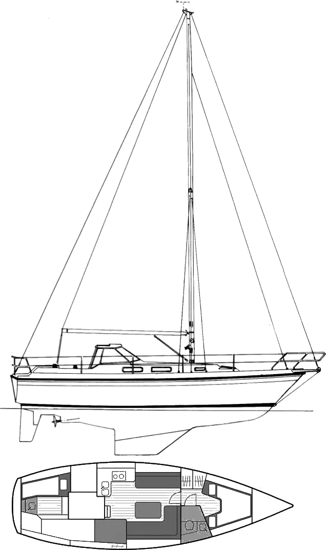 Drawing of Finnsailer 34