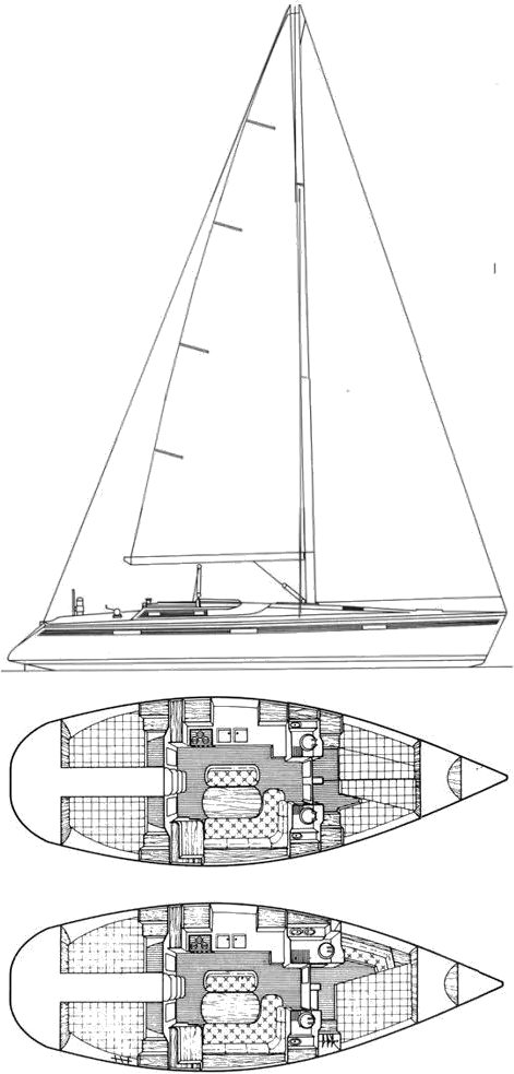 Drawing of Beneteau Oceanis 430