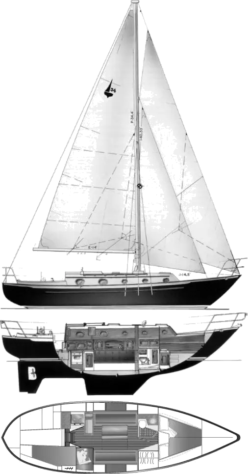 Drawing of Pacific Seacraft 34