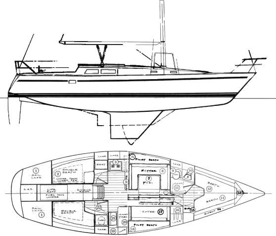 Drawing of O'Day 39