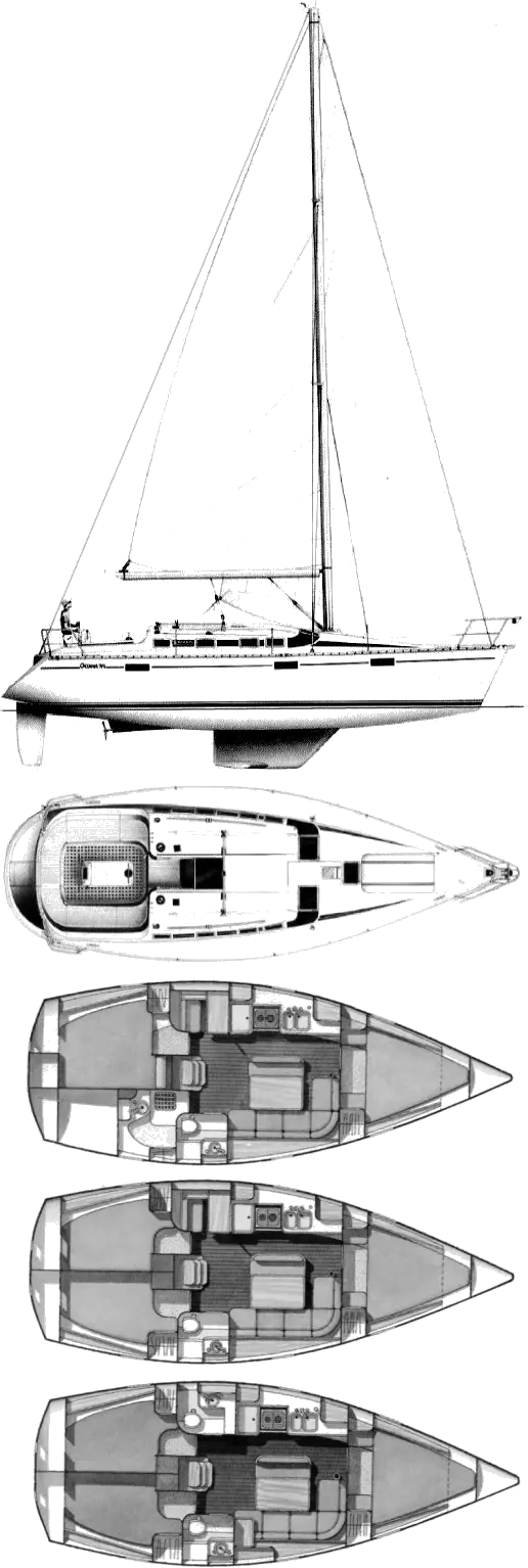 Drawing of Beneteau Oceanis 370