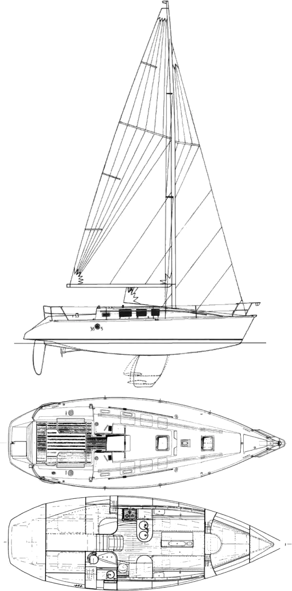 Drawing of Beneteau First 35S5