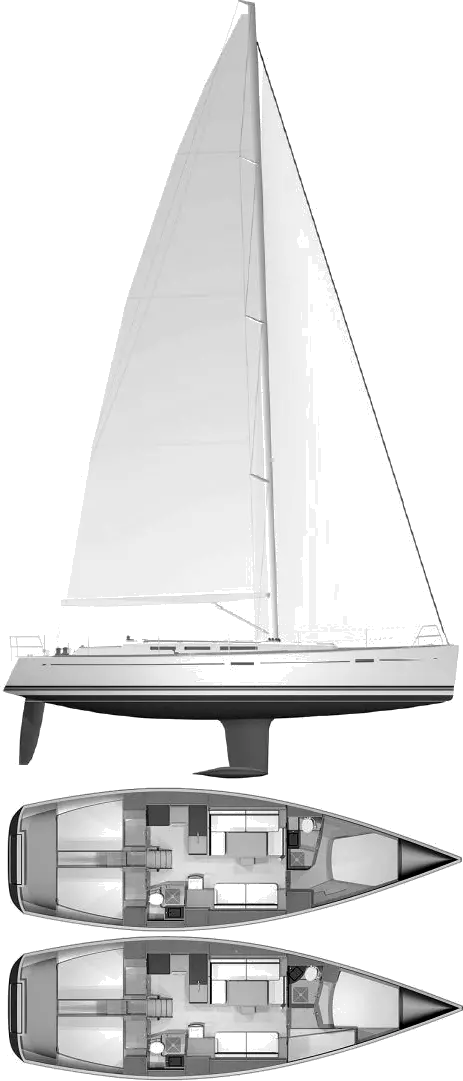 Drawing of Dufour 45E