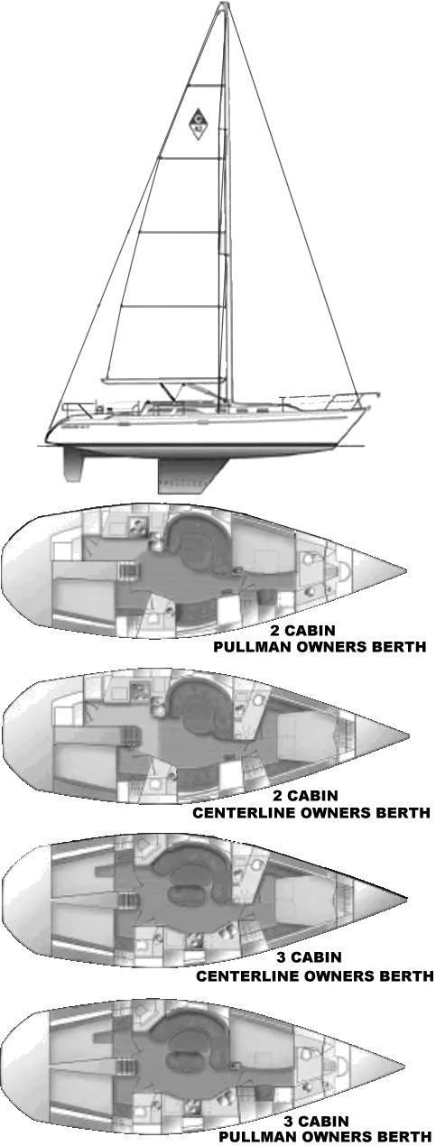 Drawing of Catalina 42 MK II