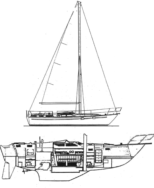 Drawing of Gulfstar 40 Sailmaster