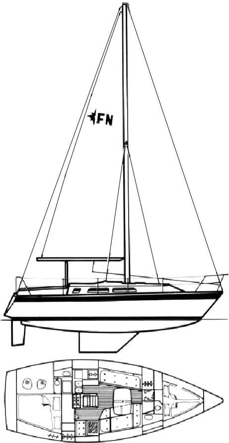 Drawing of Westerly Falcon 34