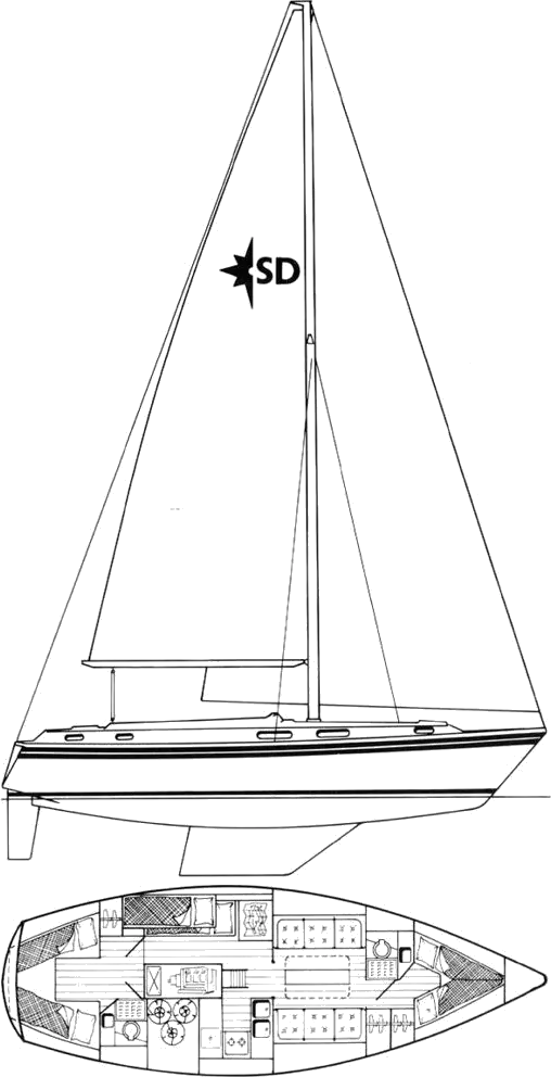 Drawing of Westerly Sealord 39