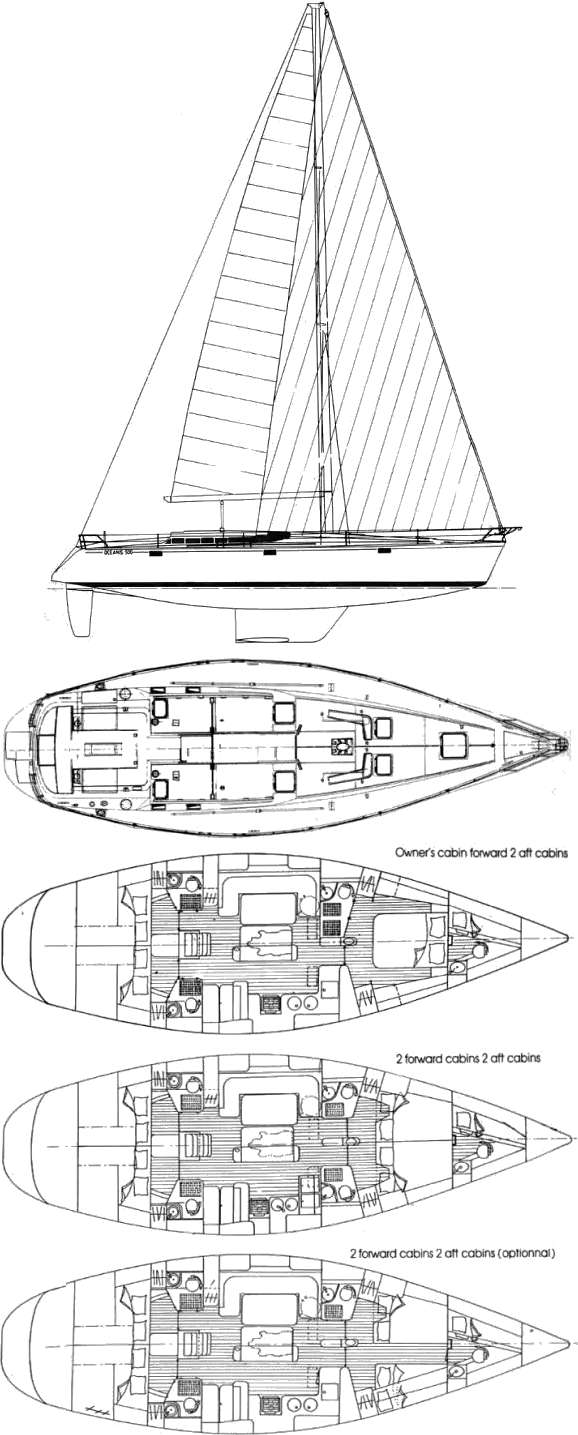 Drawing of Beneteau Oceanis 500