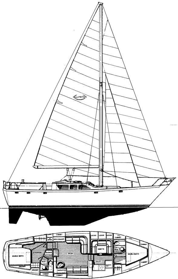 Drawing of Gulfstar 50 Sailmaster