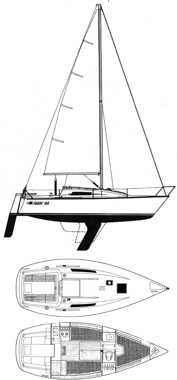 Drawing of Beneteau First 25