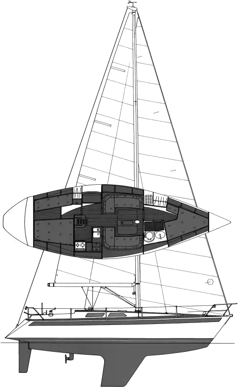 Drawing of Sweden Yachts 36