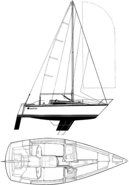 Drawing of Beneteau First 22
