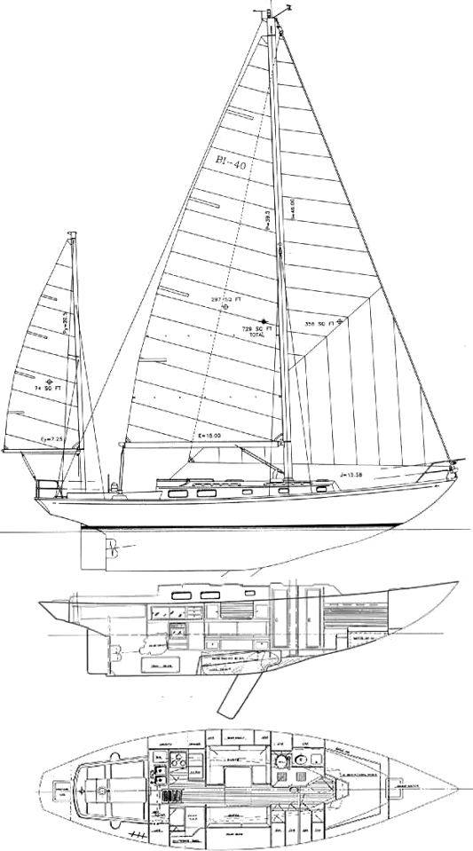 Drawing of Migrator Block Island 40