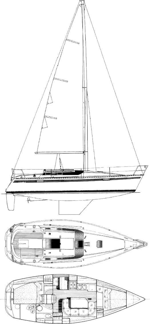 Drawing of Beneteau Oceanis 320