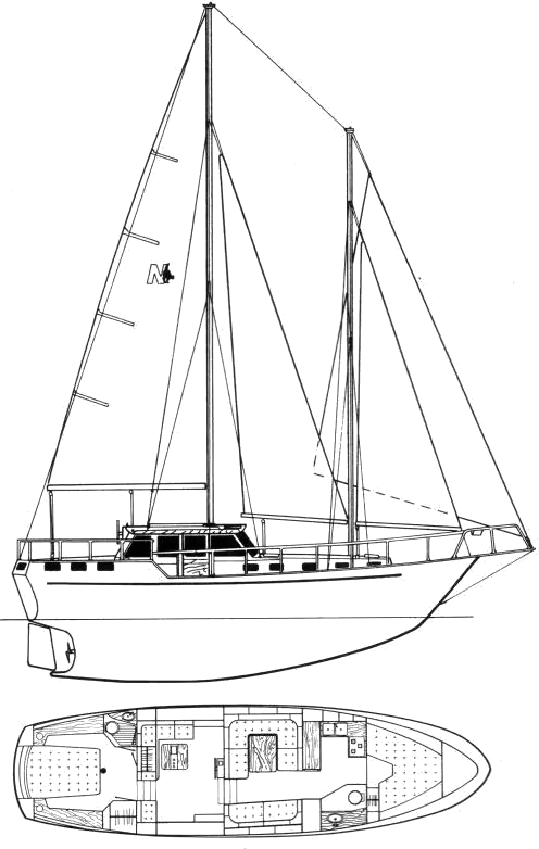 Drawing of Nauticat 44