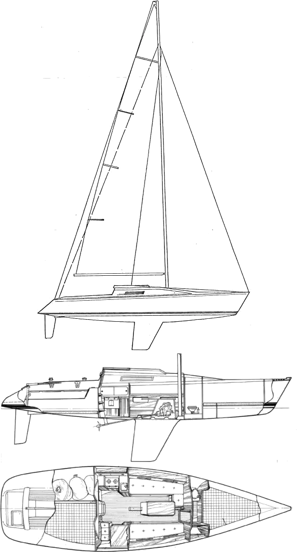 Drawing of Beneteau First Class 10