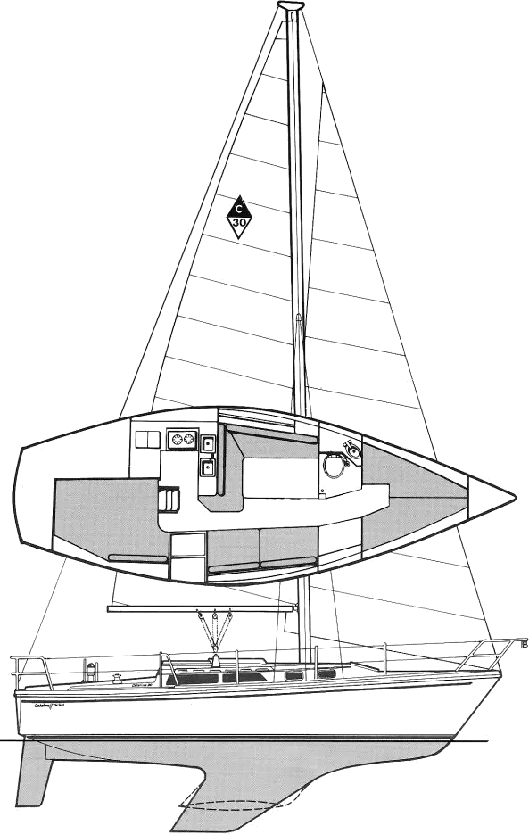 Drawing of Catalina 30 MKII