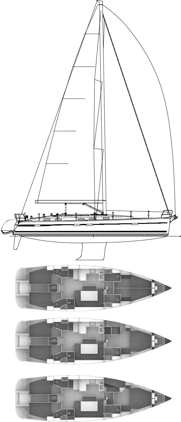 Drawing of Bavaria Cruiser 50