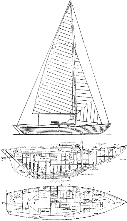 Drawing of Nordic Folkboat