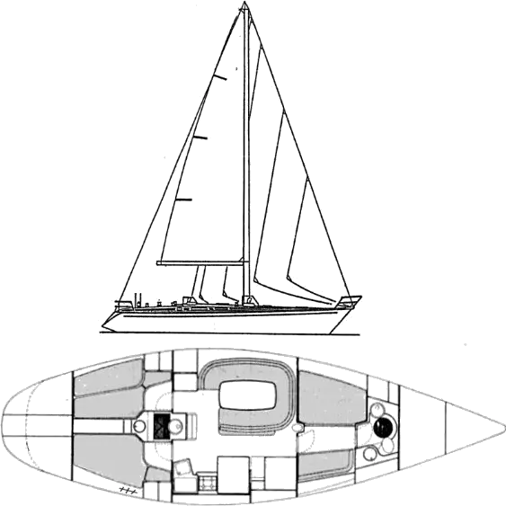 Drawing of Grand Soleil 46 (Jezequel)