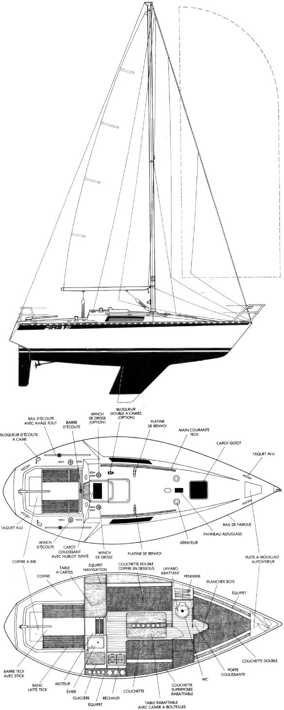 Drawing of Beneteau First 27