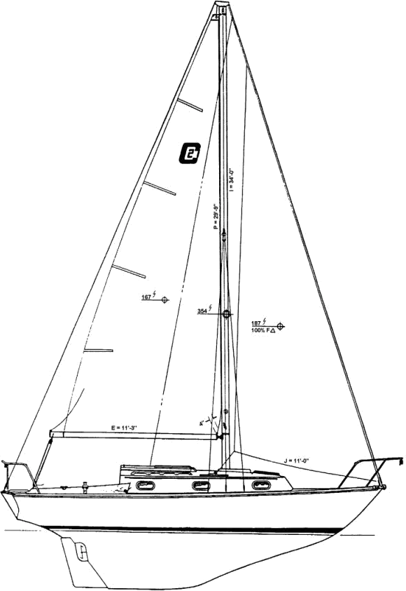 Drawing of Cape Dory 27