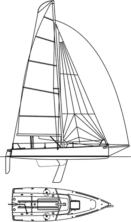 Drawing of Beneteau First Class 7.5