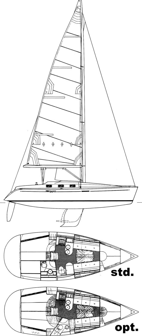 Drawing of Beneteau First 36S7