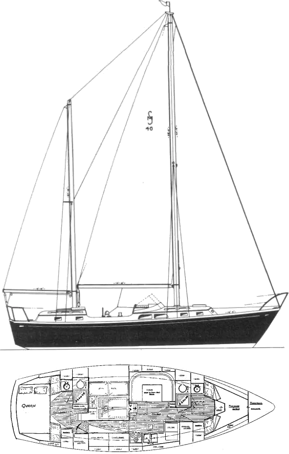 Drawing of Cheoy Lee Midshipman 40