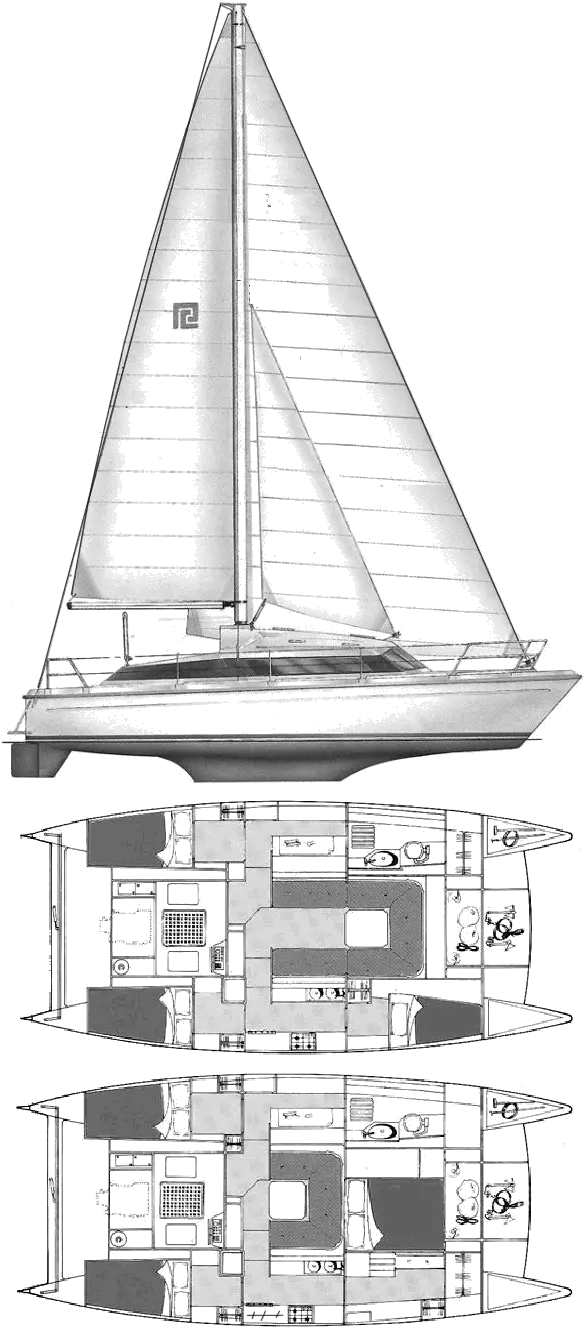 Drawing of Prout Snowgoose 37 Elite