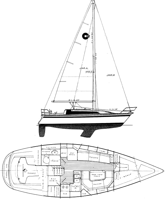 Drawing of O'Day 322