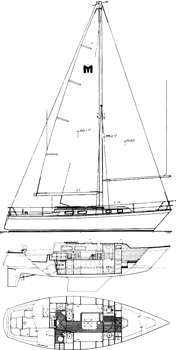 Drawing of Mariner 36 (Canning)