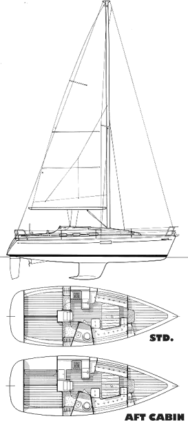 Drawing of Beneteau Oceanis 321