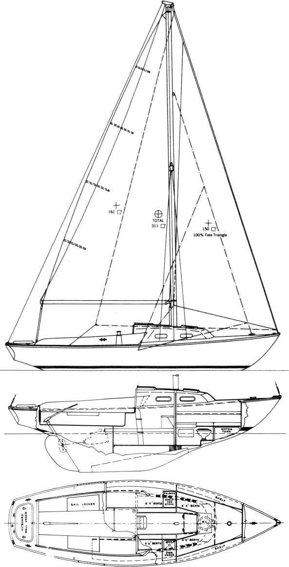 Drawing of Pearson Commander 26