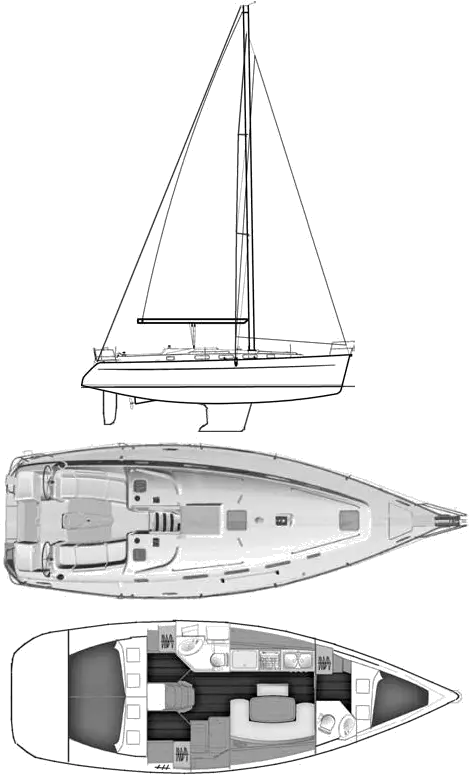 Drawing of Beneteau Cyclades 39.3