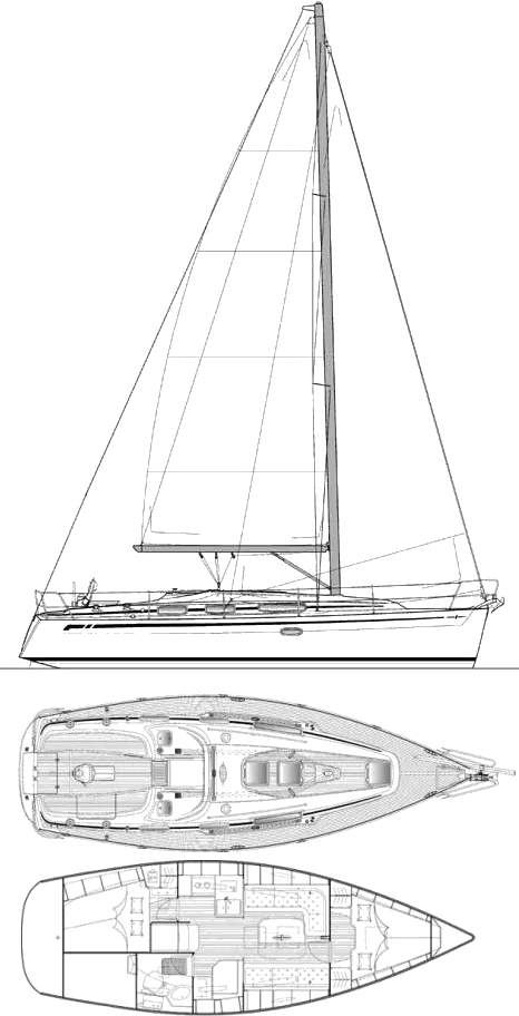 Drawing of Bavaria Cruiser 34