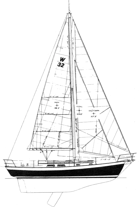 Drawing of Whistler 32 Cutter
