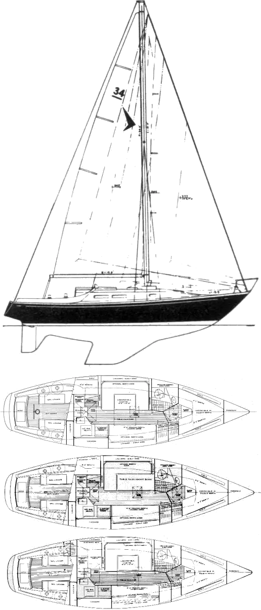 Drawing of Seafarer 34
