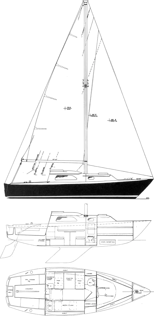 Drawing of Pearson 26