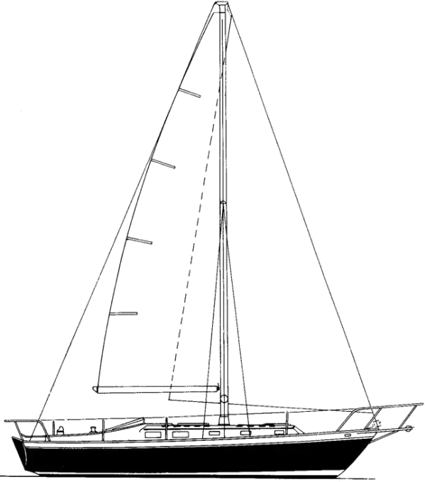 Drawing of Endeavour 37 (Sloop W/Bowsprit)