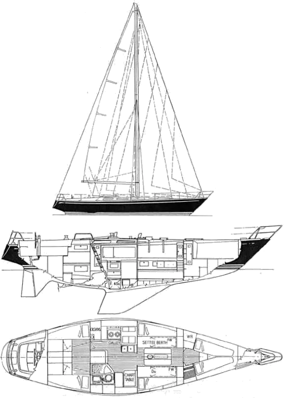 Drawing of Swan 44 (S&S)
