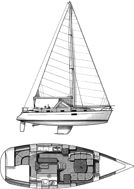 Drawing of Beneteau Oceanis 36 CC