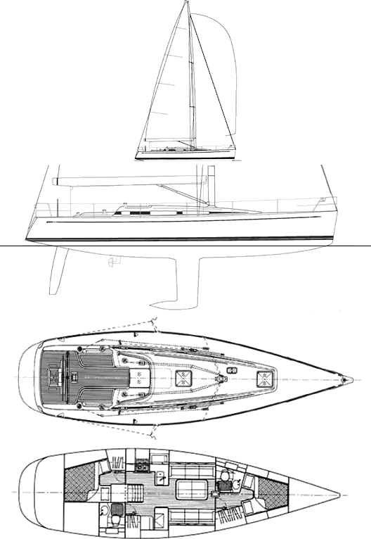 Drawing of Swan 45