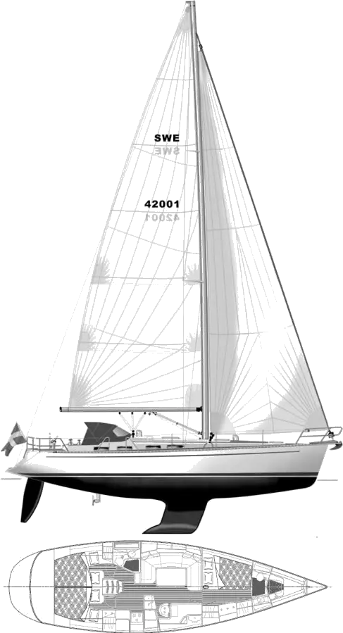 Drawing of Sweden Yachts 42