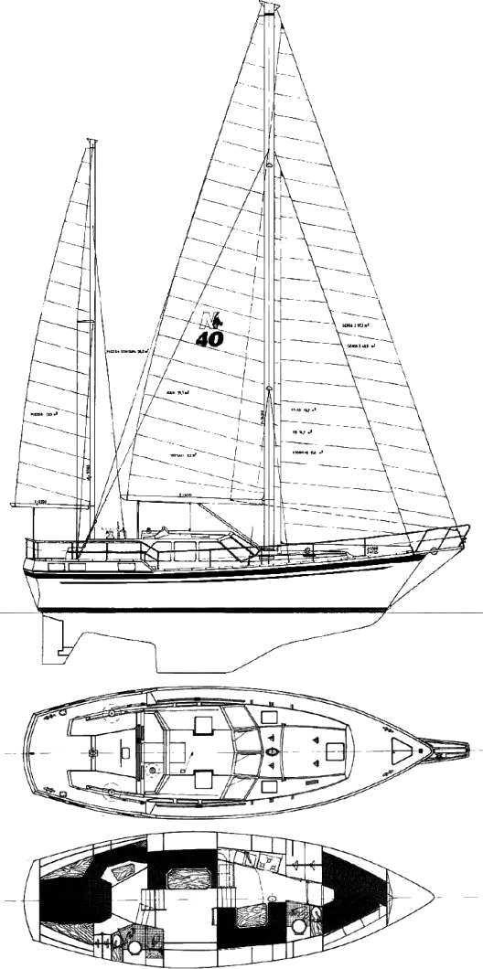 Drawing of Nauticat 40