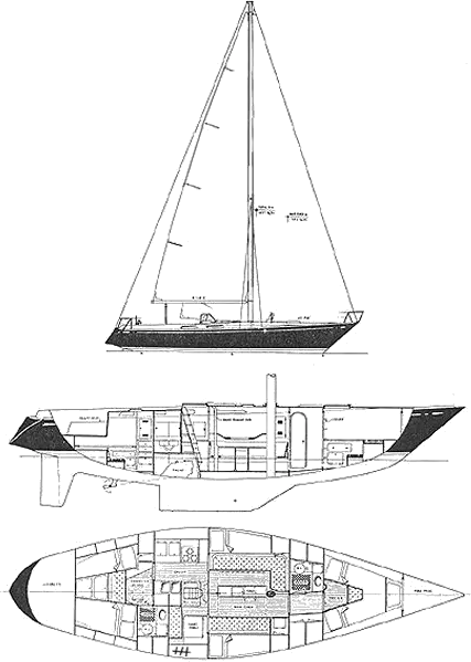 Drawing of Swan 47-2 S&S CB (Nyyc 48)