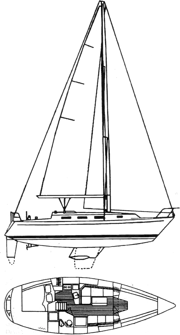 Drawing of Pearson 34-2